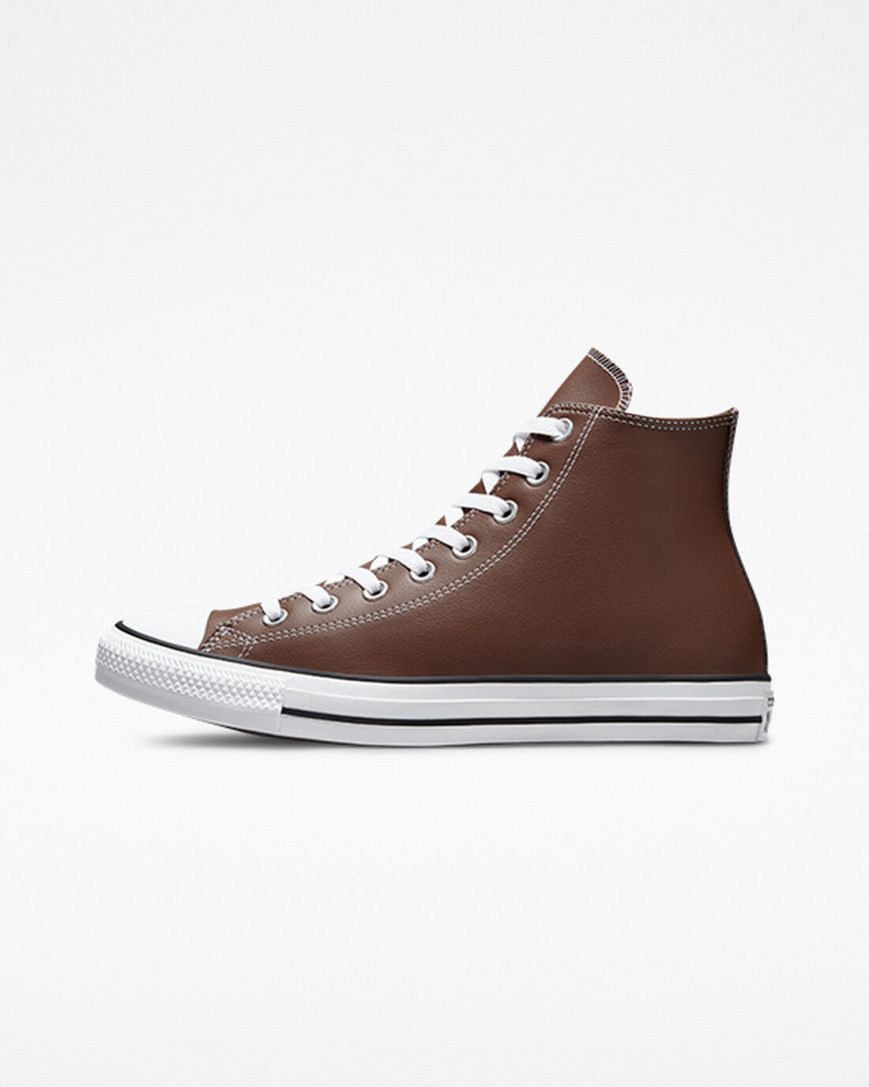 Dámské Boty Vysoké Converse Chuck Taylor All Star Faux Læder Bílé Černé | CZ BNIJ70